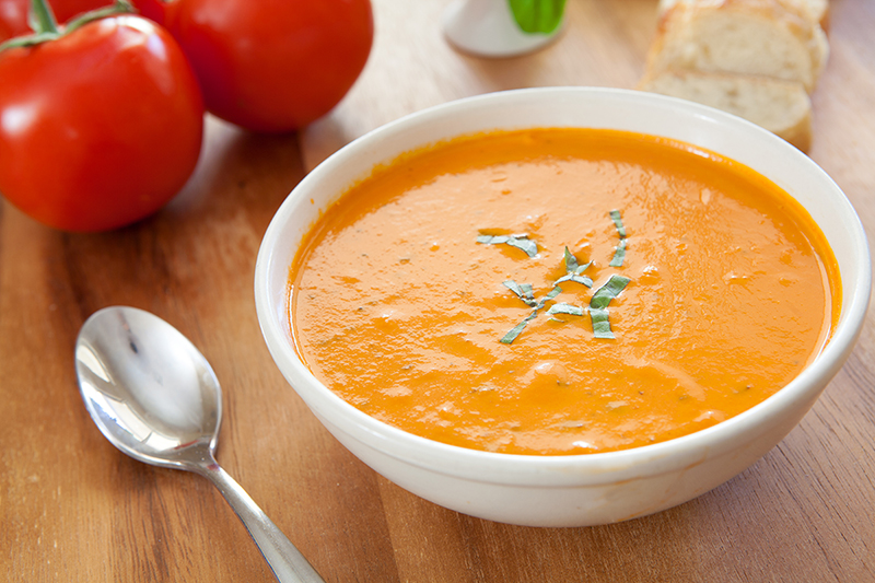 Roasted tomato soup in a bowl recipe