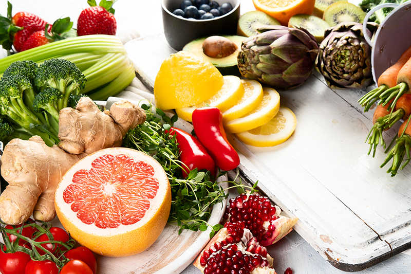 Healthy food on a counter, how to create a healthy diet