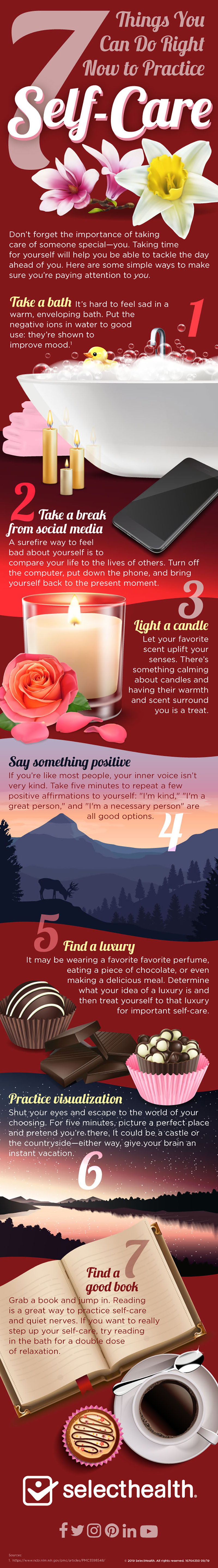 How to practice self-care infographic