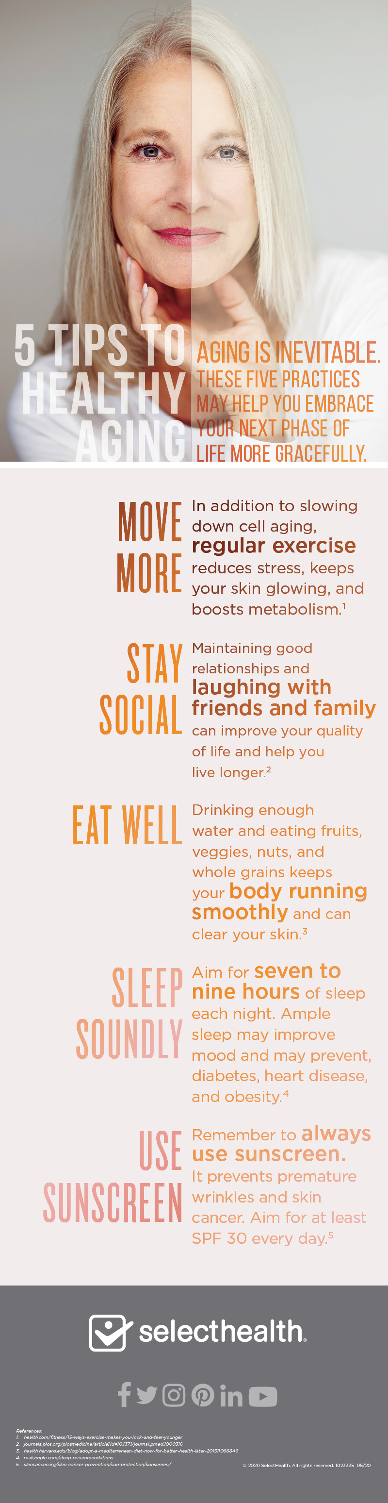 Infographic, tips to help you age gracefully
