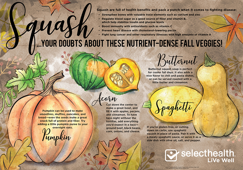 Infographic on the benefits of squash