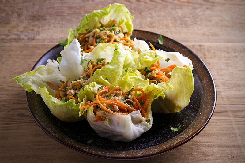 A plate of turkey taco lettuce bowls, recipe