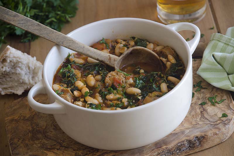 A bowl of Slow-Cooker Mediterranean Diet Stew is ready to go.