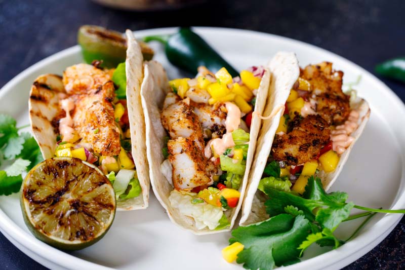 Fresh grilled fish tacos