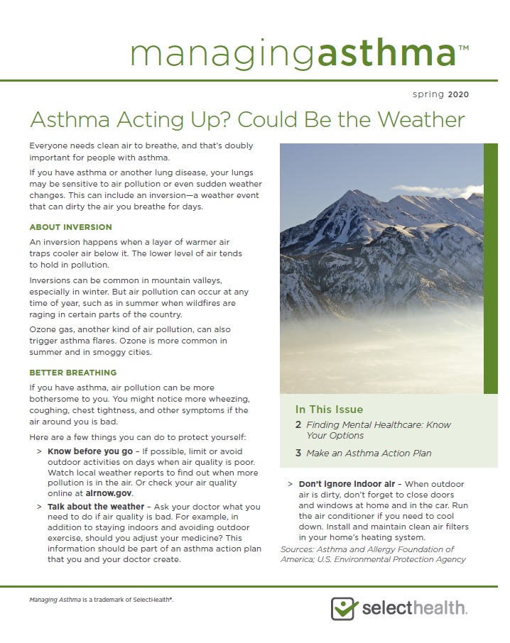 English Managing Asthma Newsletter - Spring 2021