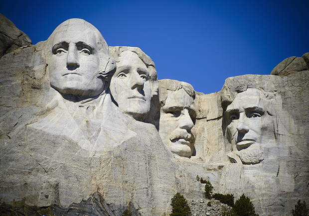 Mount Rushmore, images of four president's for President's Day