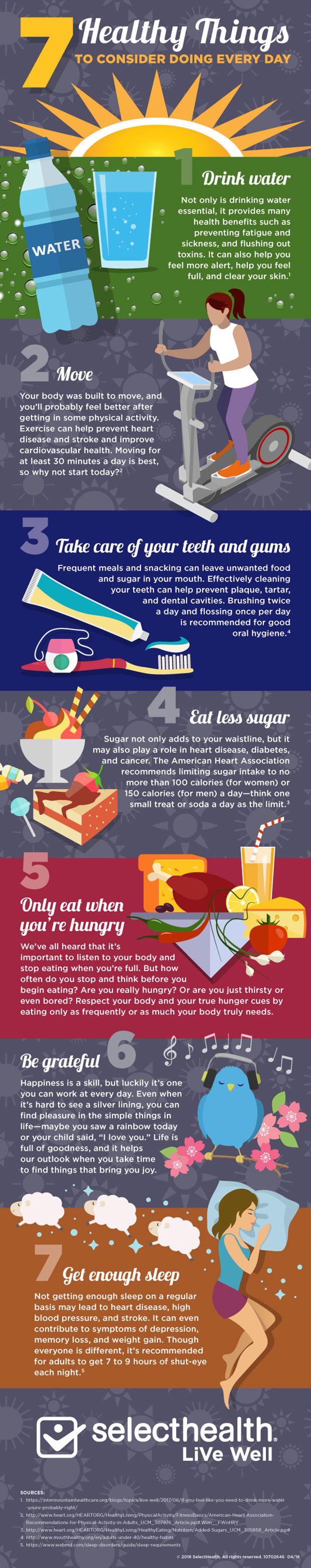 7 healthy things you can do every day to stay healthy, infographic