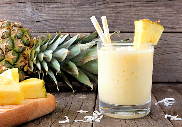 Pineapple Coconut Mock Mojito Smoothie 