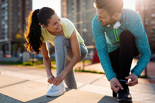 Couple working out, relieving anxiety lg