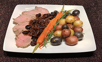 Roasted Pork Tenderloin with Red Wine Shallot Confit, spring dinner · Thyme  for Cooking