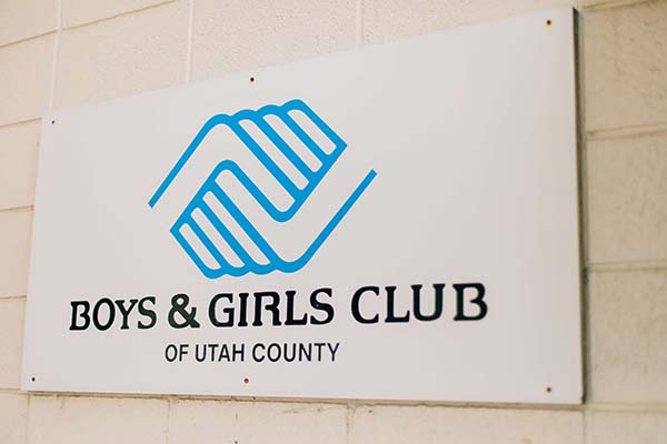  boys and girls club of Utah County sign