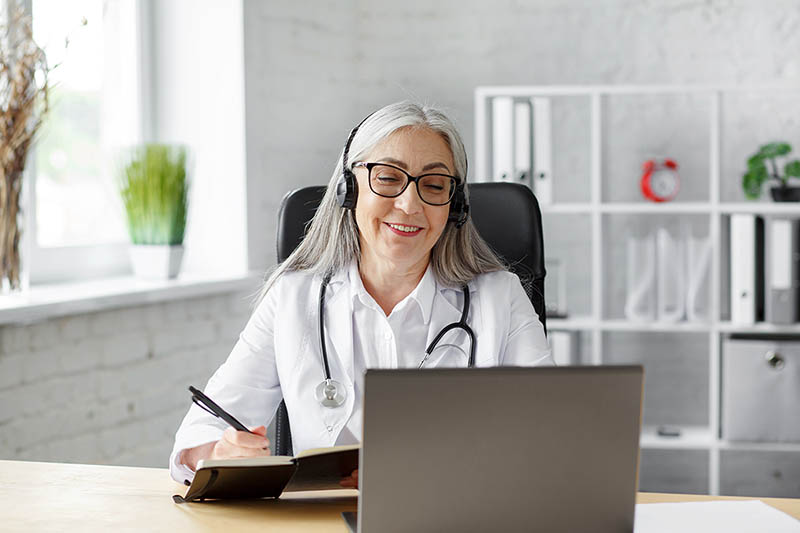 Female Provider completing a Connect Care visit.