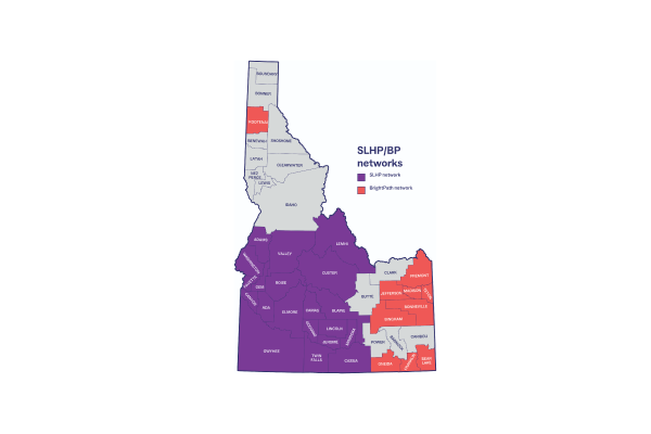  map of Idaho selecthealth bp networks