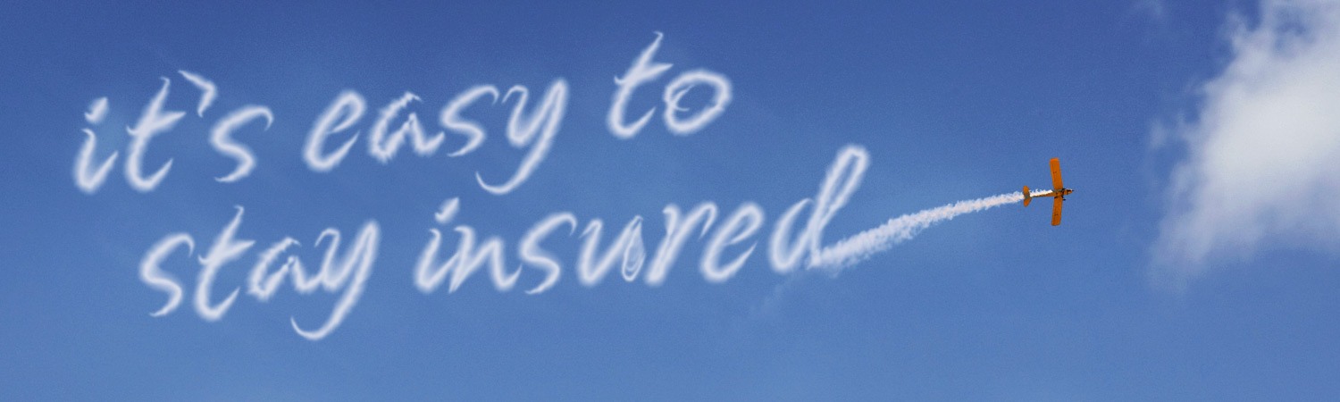 A skyplane writing "Its easy to stay insured" in the sky