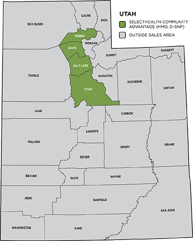 Utah Counties that have DSNP Plans